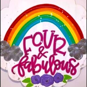 20” “Four & Fabulous” Door Hanger